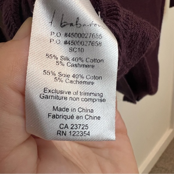 Babaton Bailey Silk/Cotton/Cashmere Sweater in Burgundy (runs large) - Picture 7 of 7